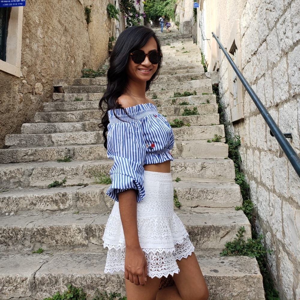 White lace skirt